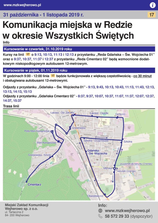 Komunikacja miejska w okresie Wszystkich Świętych